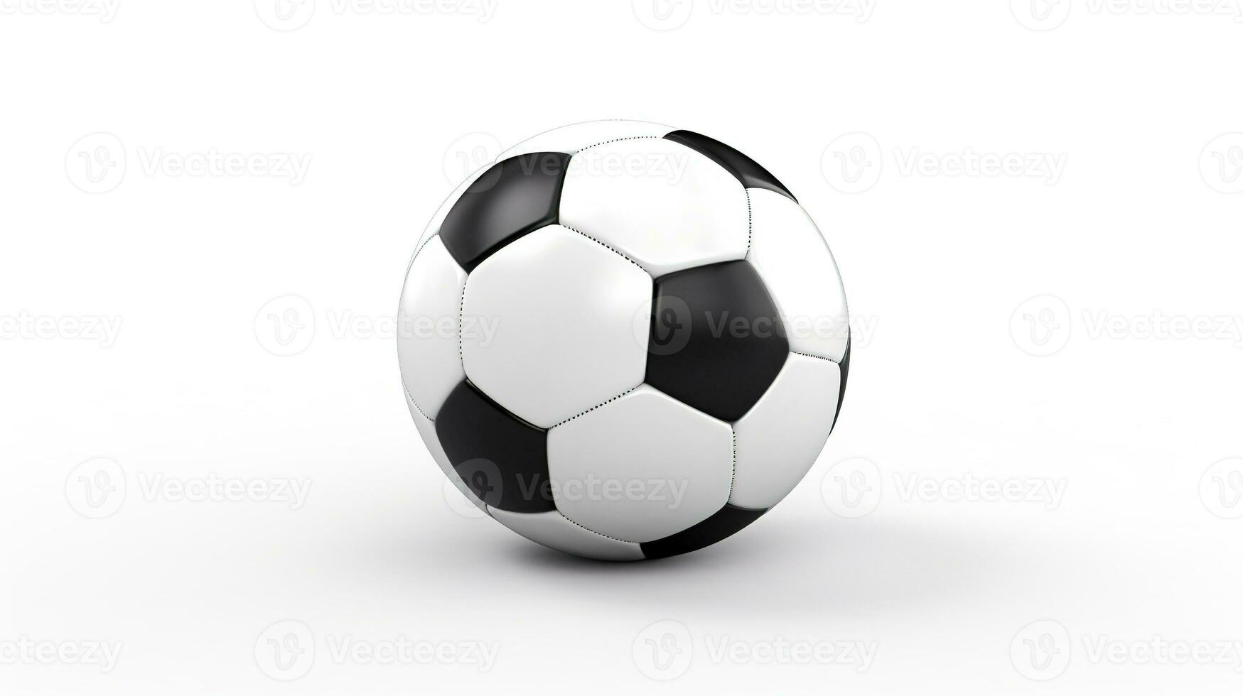 ai generiert Fußball Ball auf Weiß Hintergrund. Fußball, Sport, spielen, trainieren, gesund Leben, Spiel foto