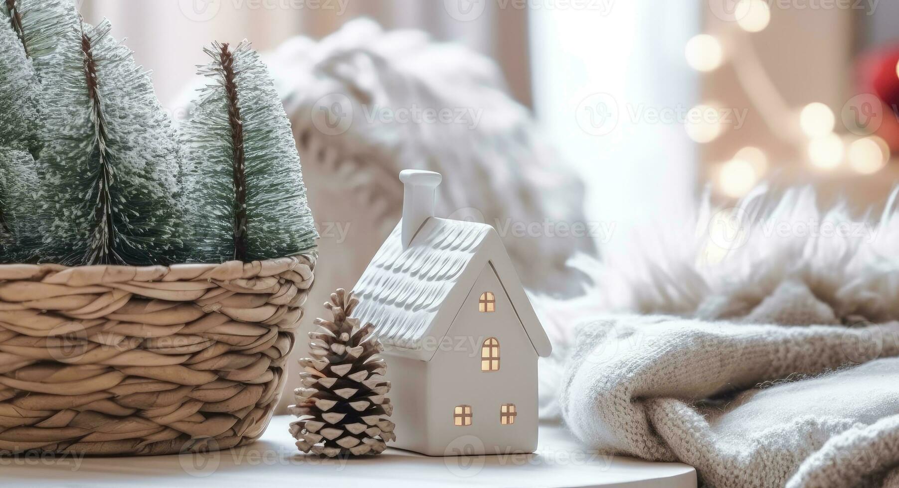 ai generiert ein gemütlich Konzept von festlich Zuhause Dekoration zum Weihnachten. ai generiert foto