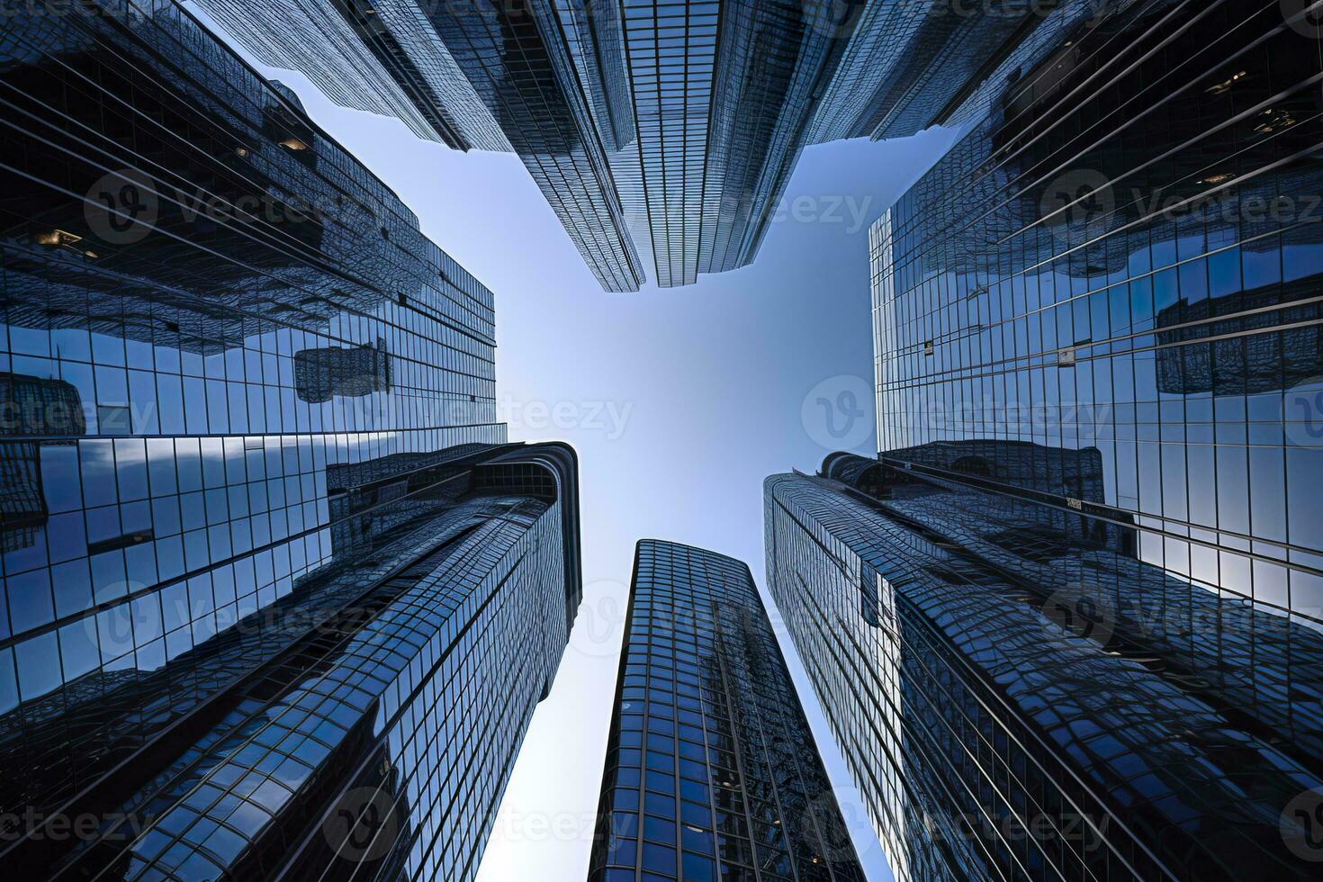 ai generiert reflektierend Wolkenkratzer, Geschäft Büro Gebäude. ai generiert foto
