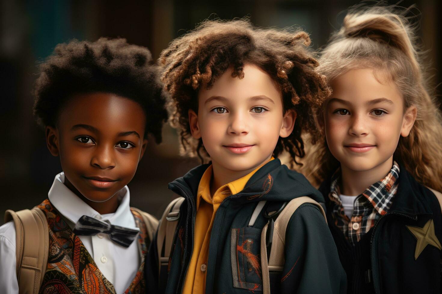 ai generiert ethnisch Vielfalt Schule Kinder foto