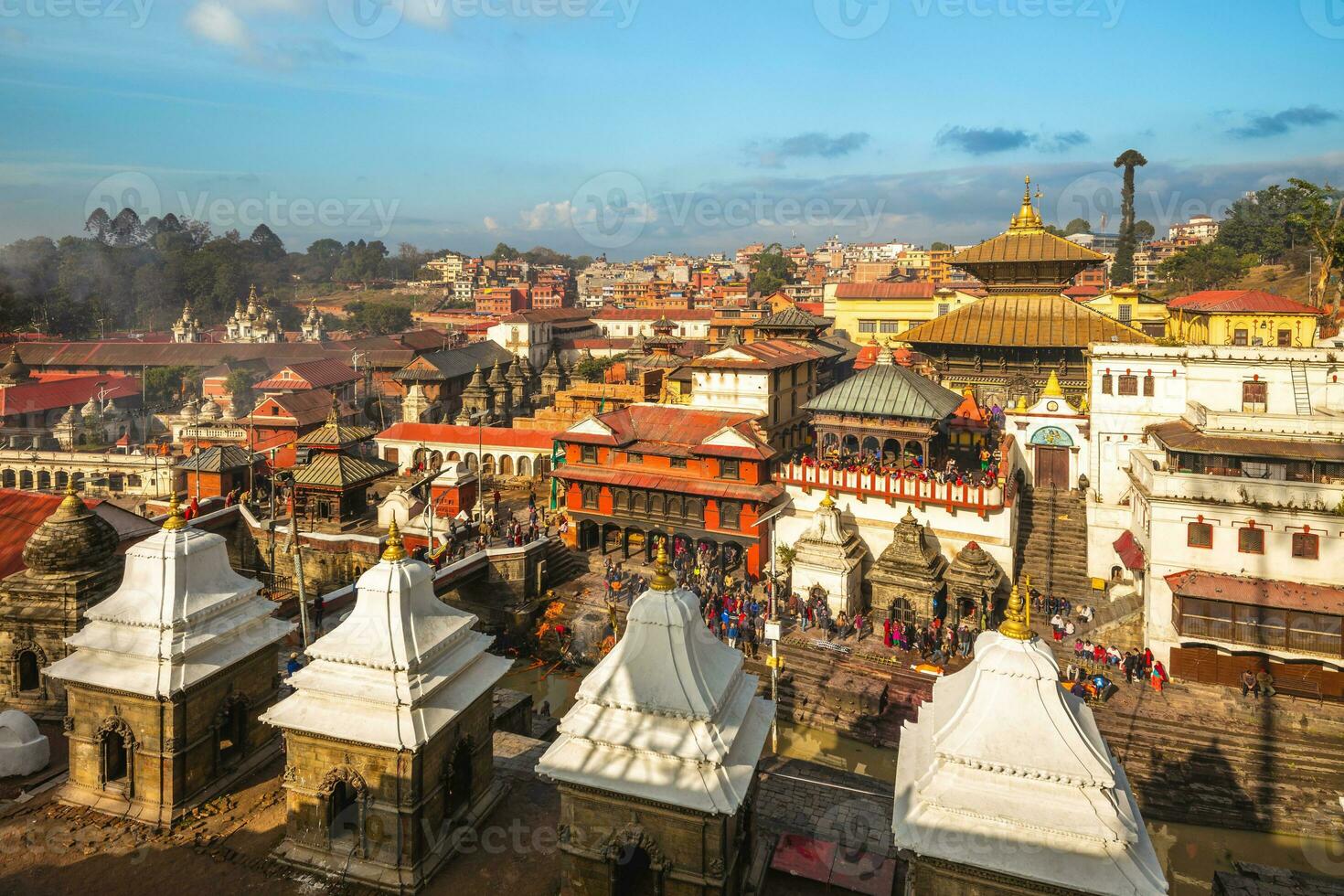 pashupatinath Tempel durch bagmati Fluss, Kathmandu, Nepal foto