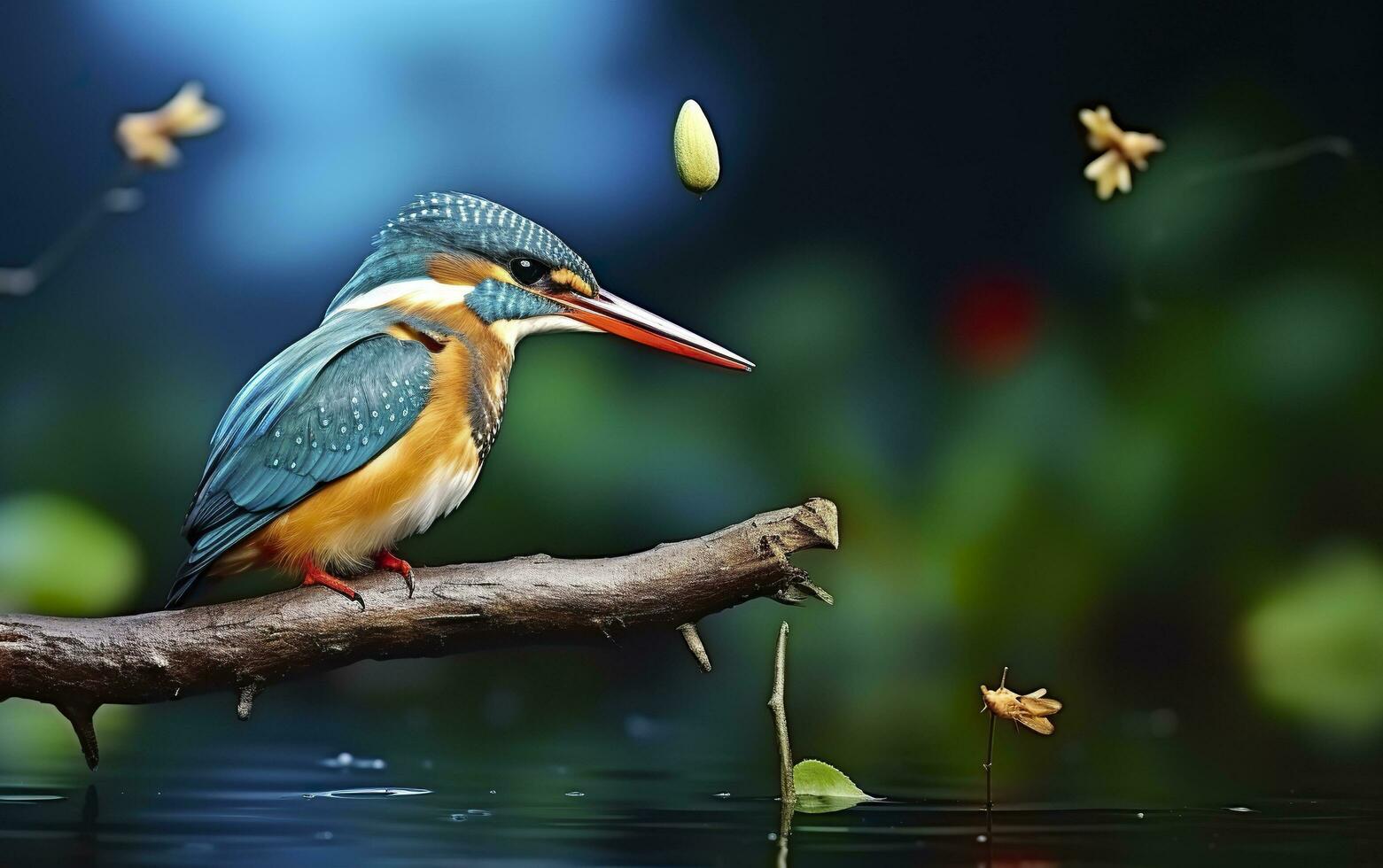 ai generiert das verbreitet Eisvogel Feuchtgebiete Vogel farbig Gefieder von anders Vögel. generativ ai foto