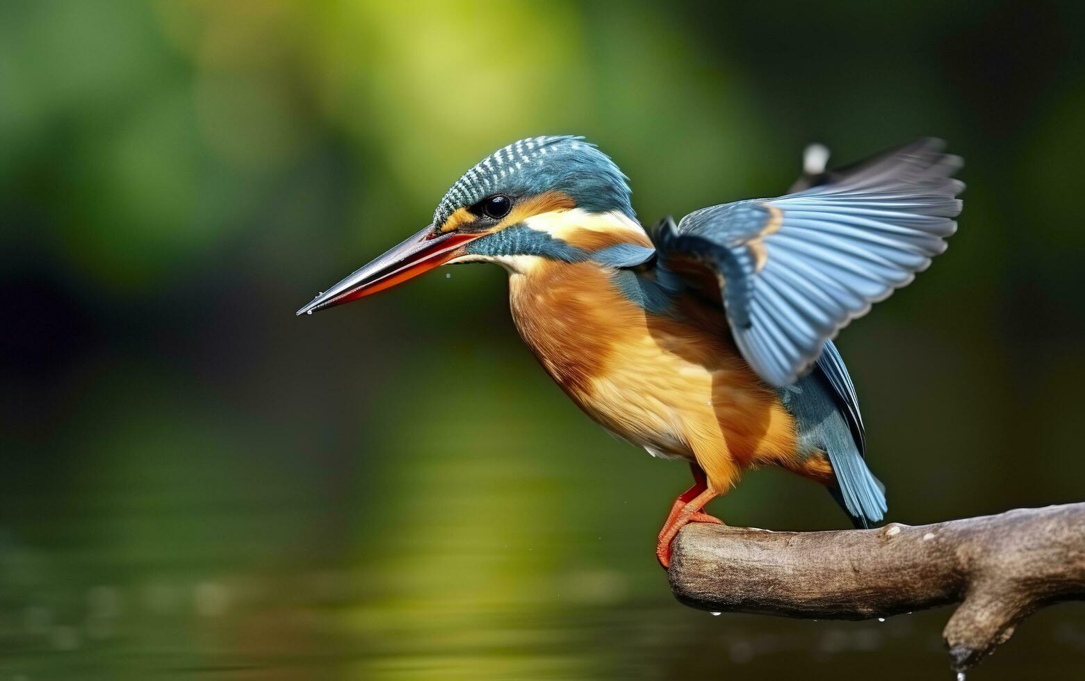 ai generiert das verbreitet Eisvogel Feuchtgebiete Vogel farbig Gefieder von anders Vögel. generativ ai foto