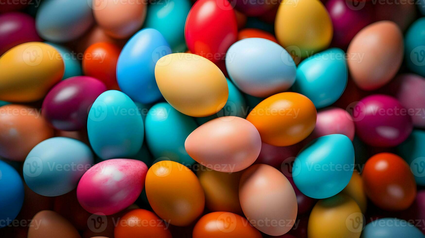 ai generiert viele von bunt farbig Eier Hintergrund. Ostern Schwingungen. hohe Auflösung. ai generativ foto