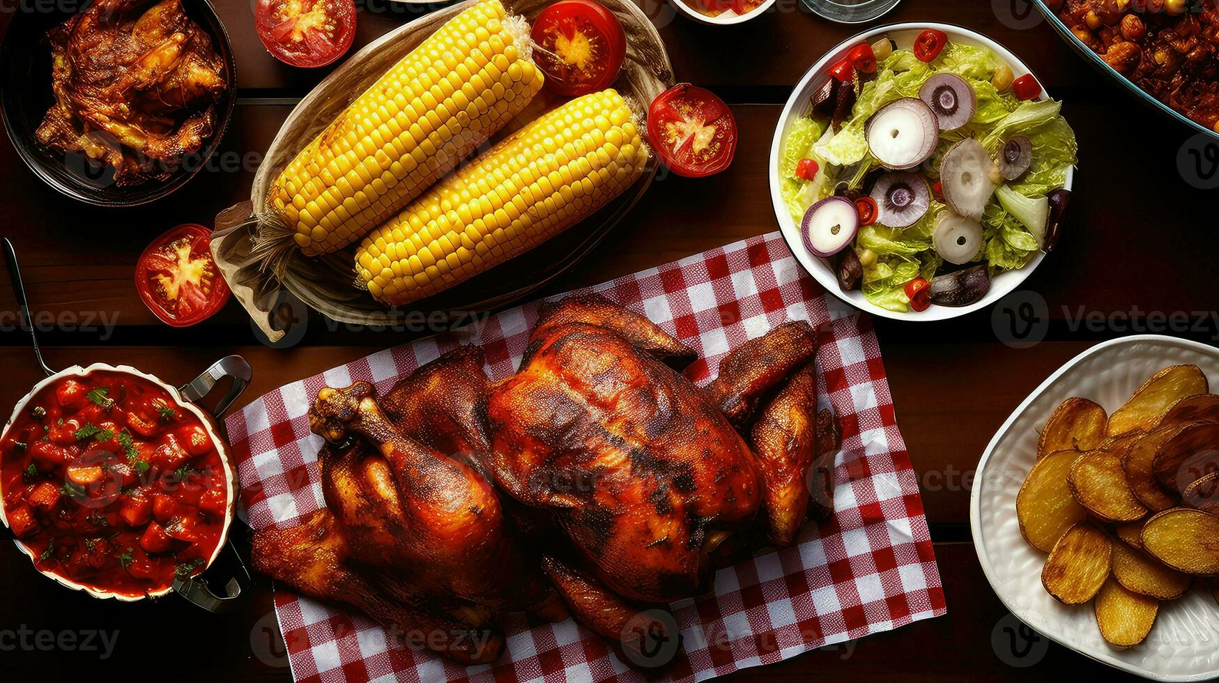 ai generiert lecker Hähnchen Grill Essen foto