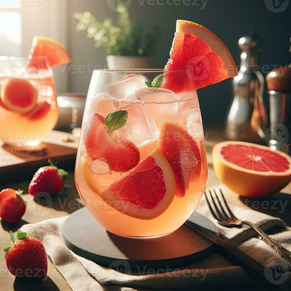 ai generiert Orange Cocktail auf das Tabelle ai generativ foto