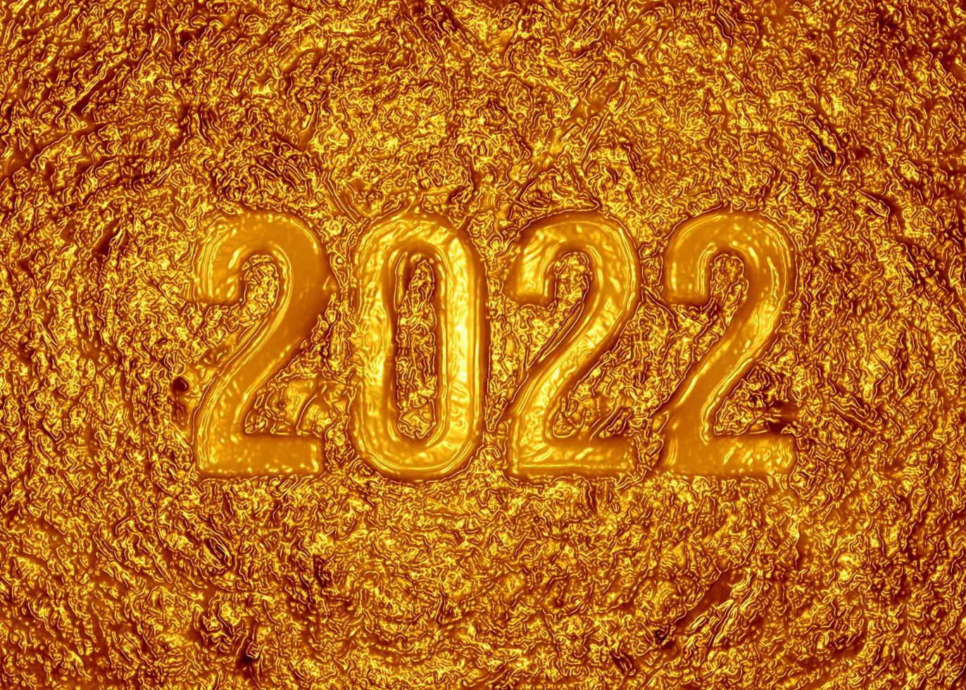 2022 goldener flüssiger Hintergrund hell foto