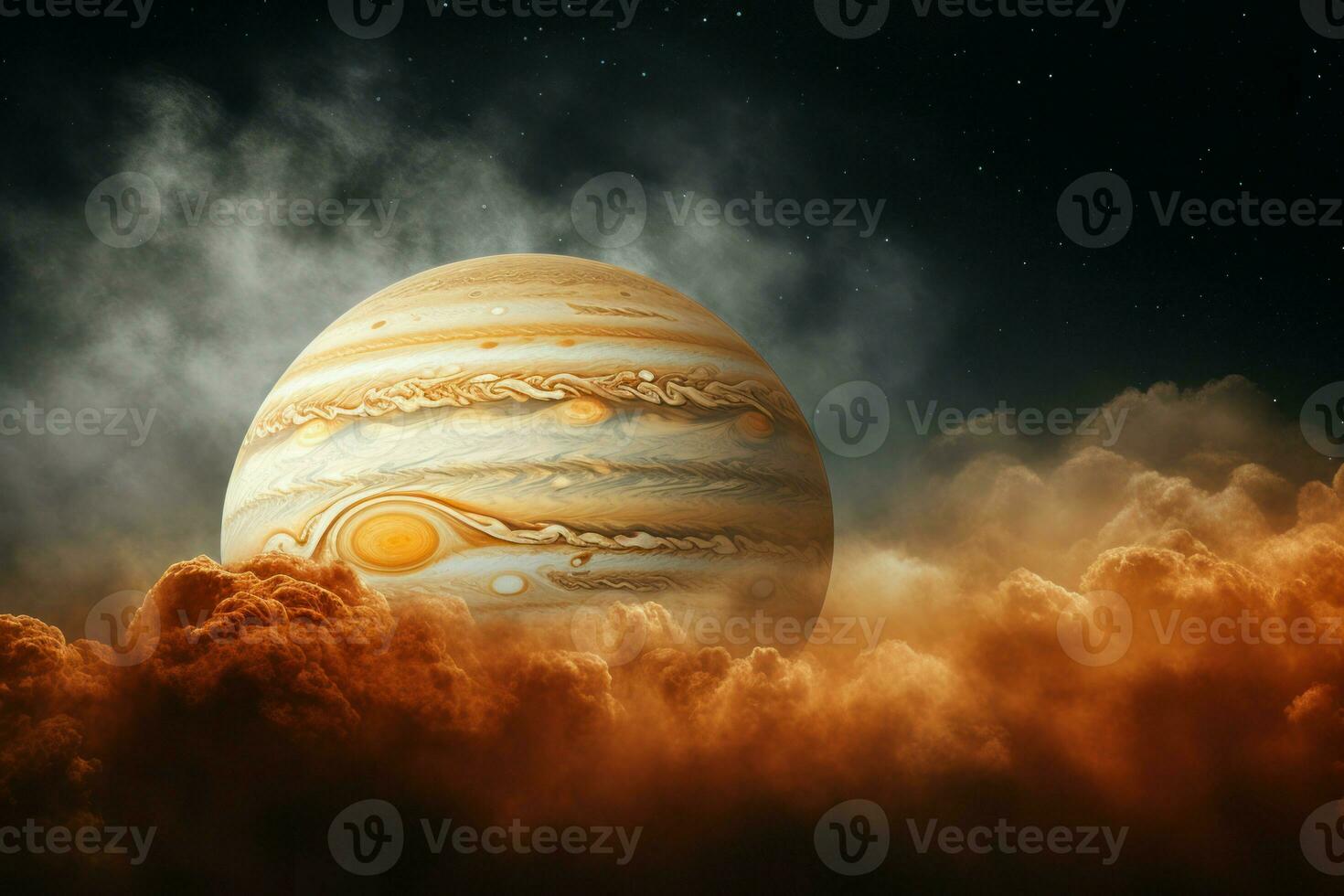 ai generiert mehrfarbig Jupiter Planet Wolken. generieren ai foto