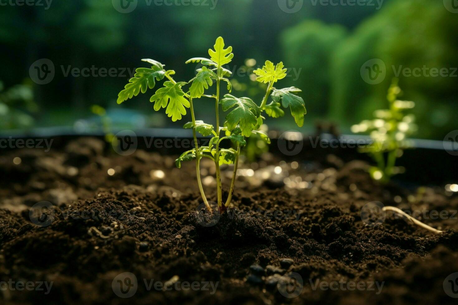 ai generiert Klima Aktion Pflanzen ein Neu Baum zu Kampf und mildern Klima Veränderung ai generiert foto
