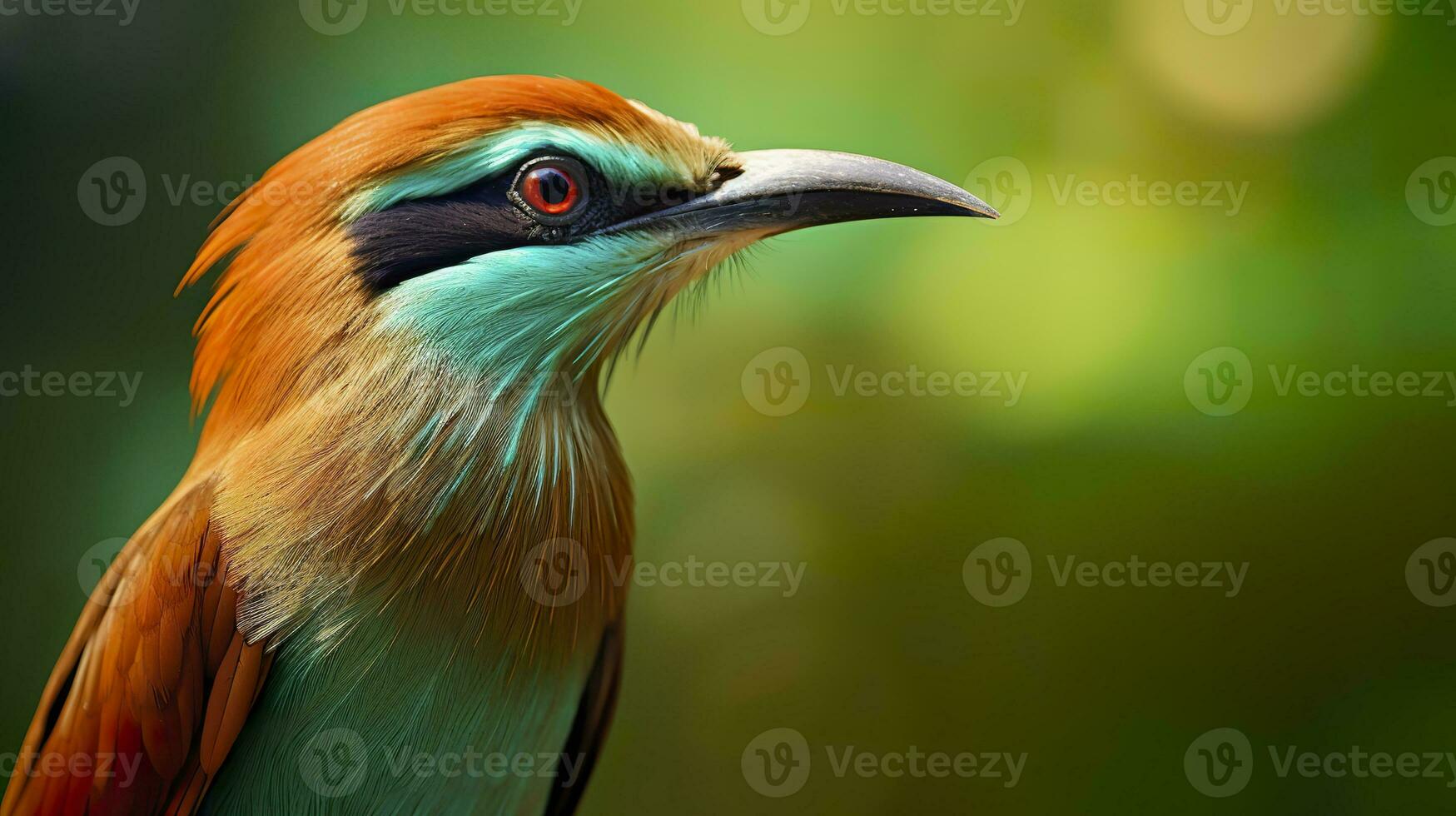 ai generiert Türkis brauen motmot im beschwingt Farben. generativ ai foto