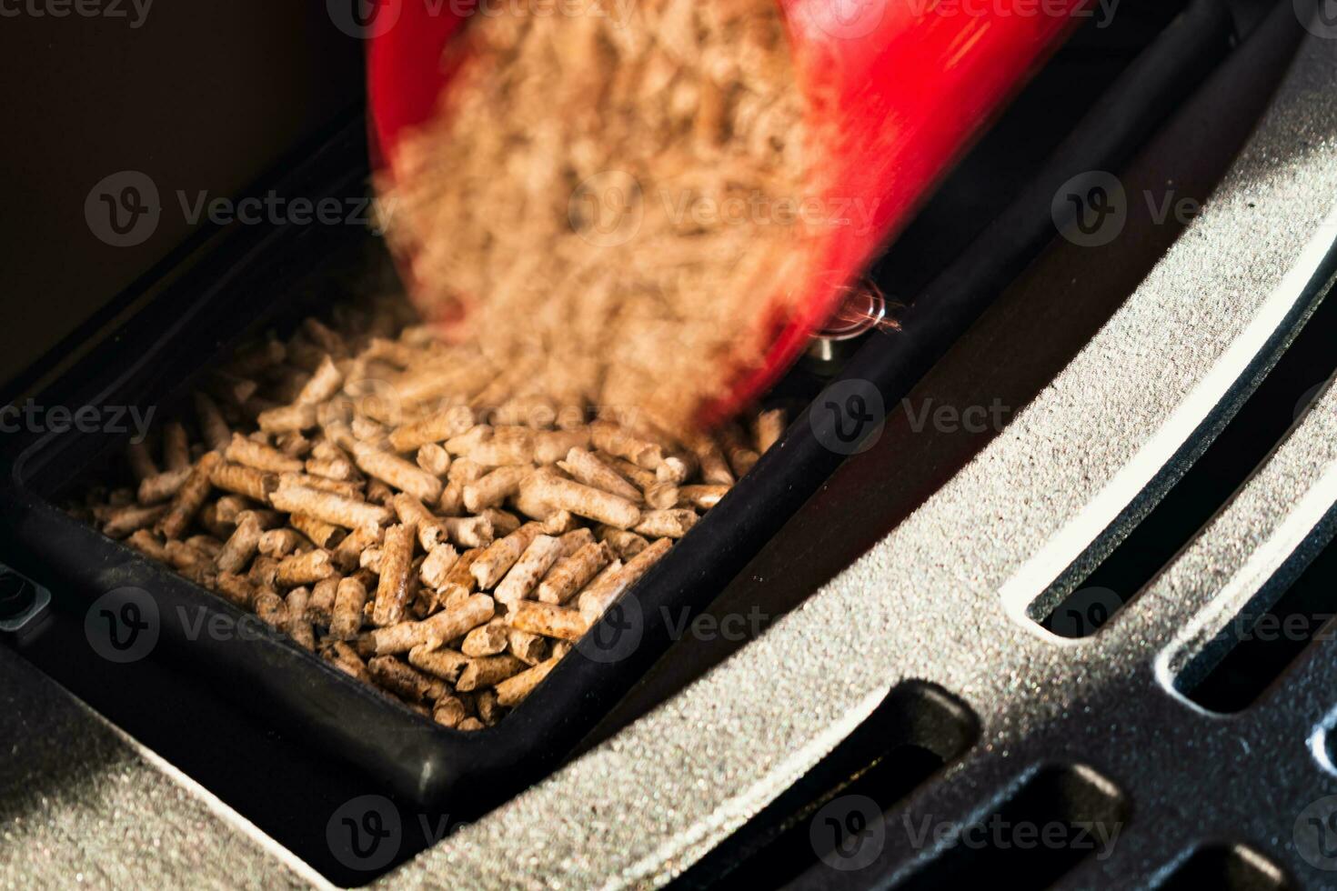 modern inländisch Pellet Herd, Granulat Herd mit 3d gedruckt Eimer foto