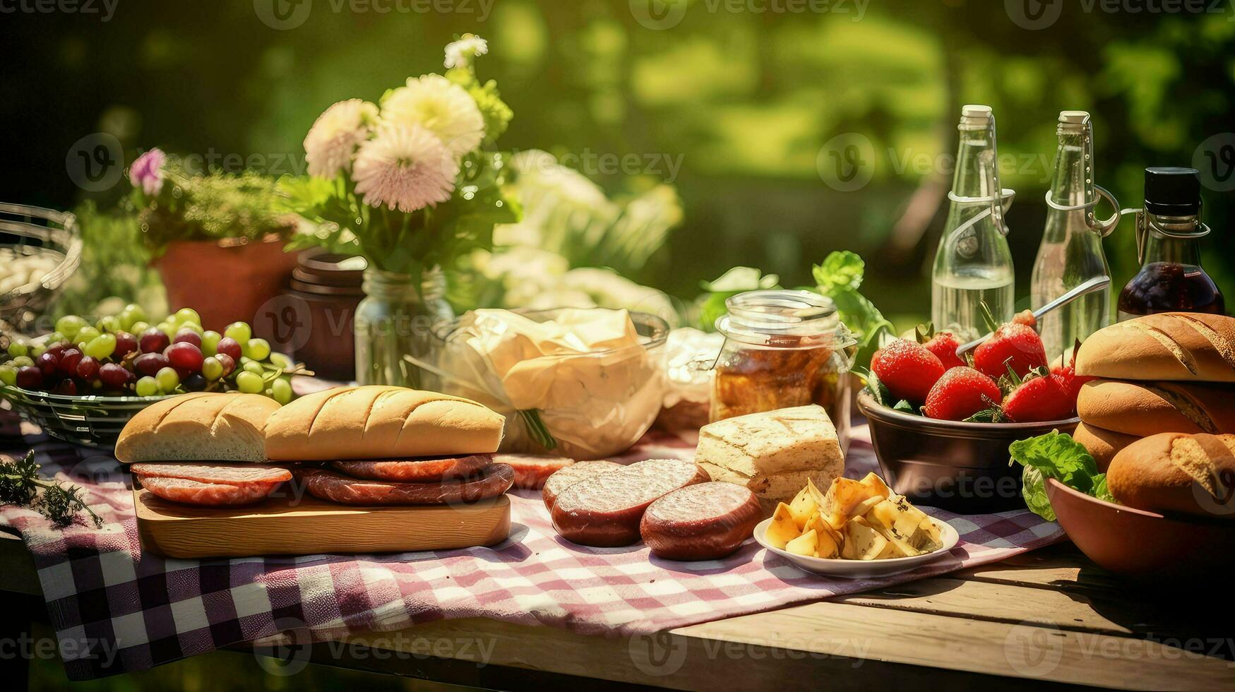 ai generiert Rippen rustikal Grill Essen foto