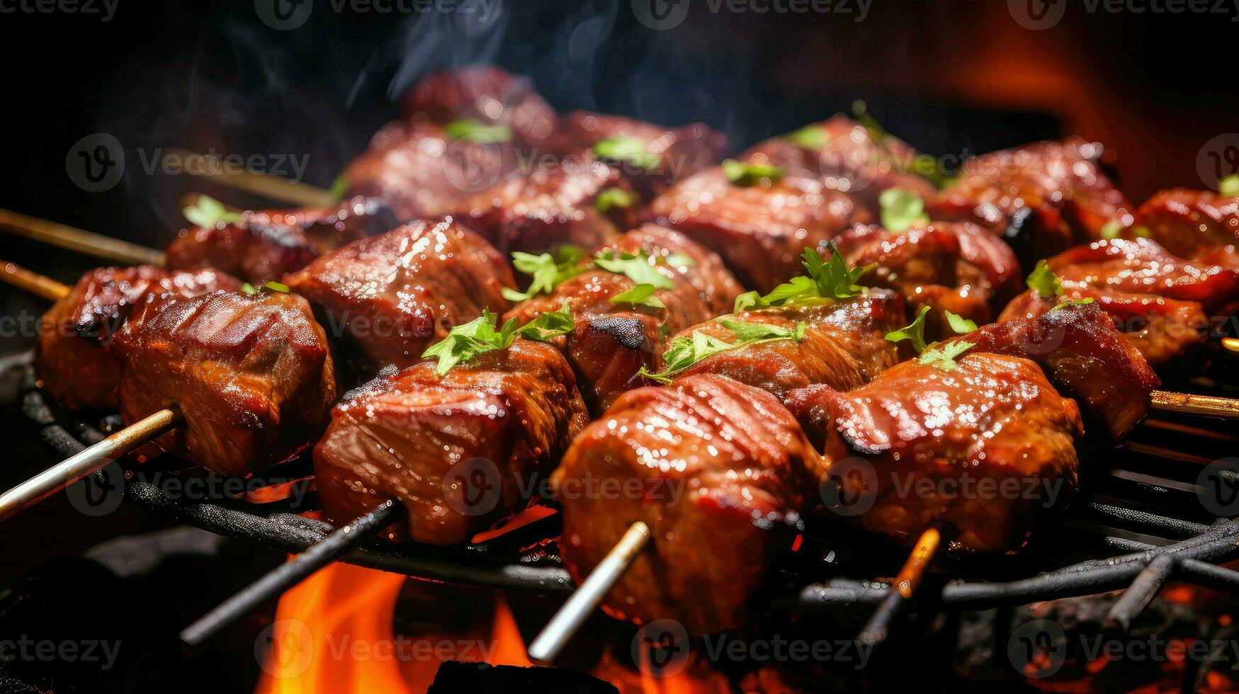 ai generiert Bruststück Rindfleisch Grill Essen foto