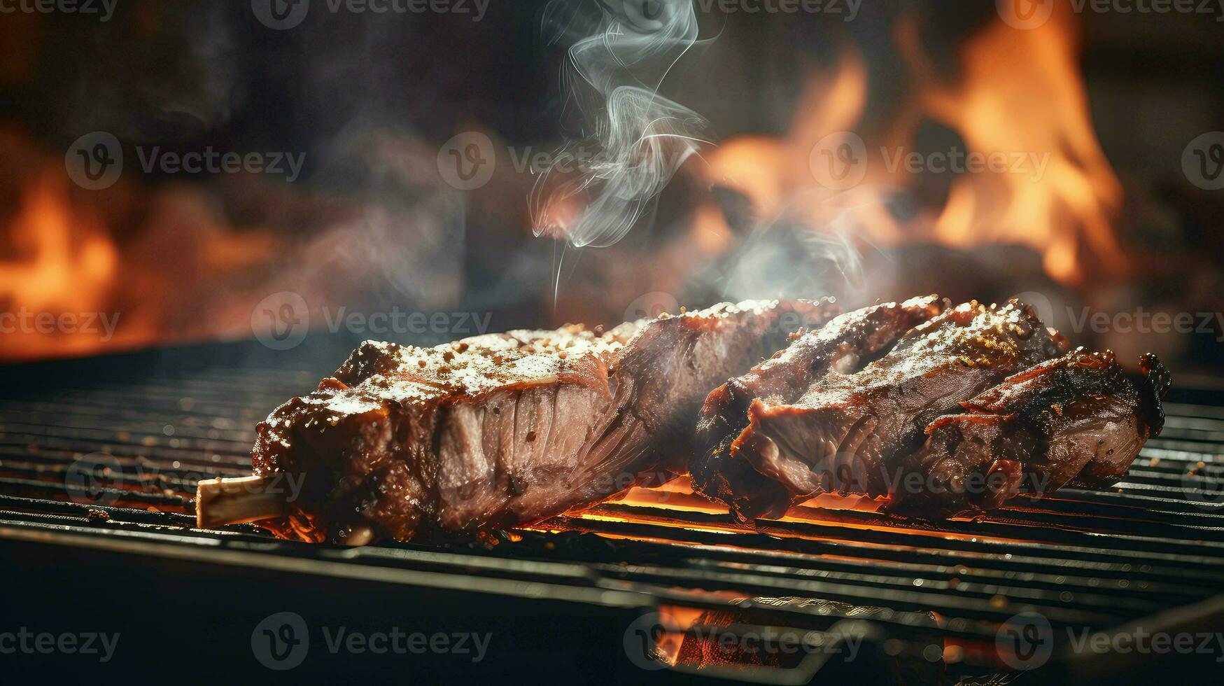 ai generiert Bruststück Kochen Grill Essen foto