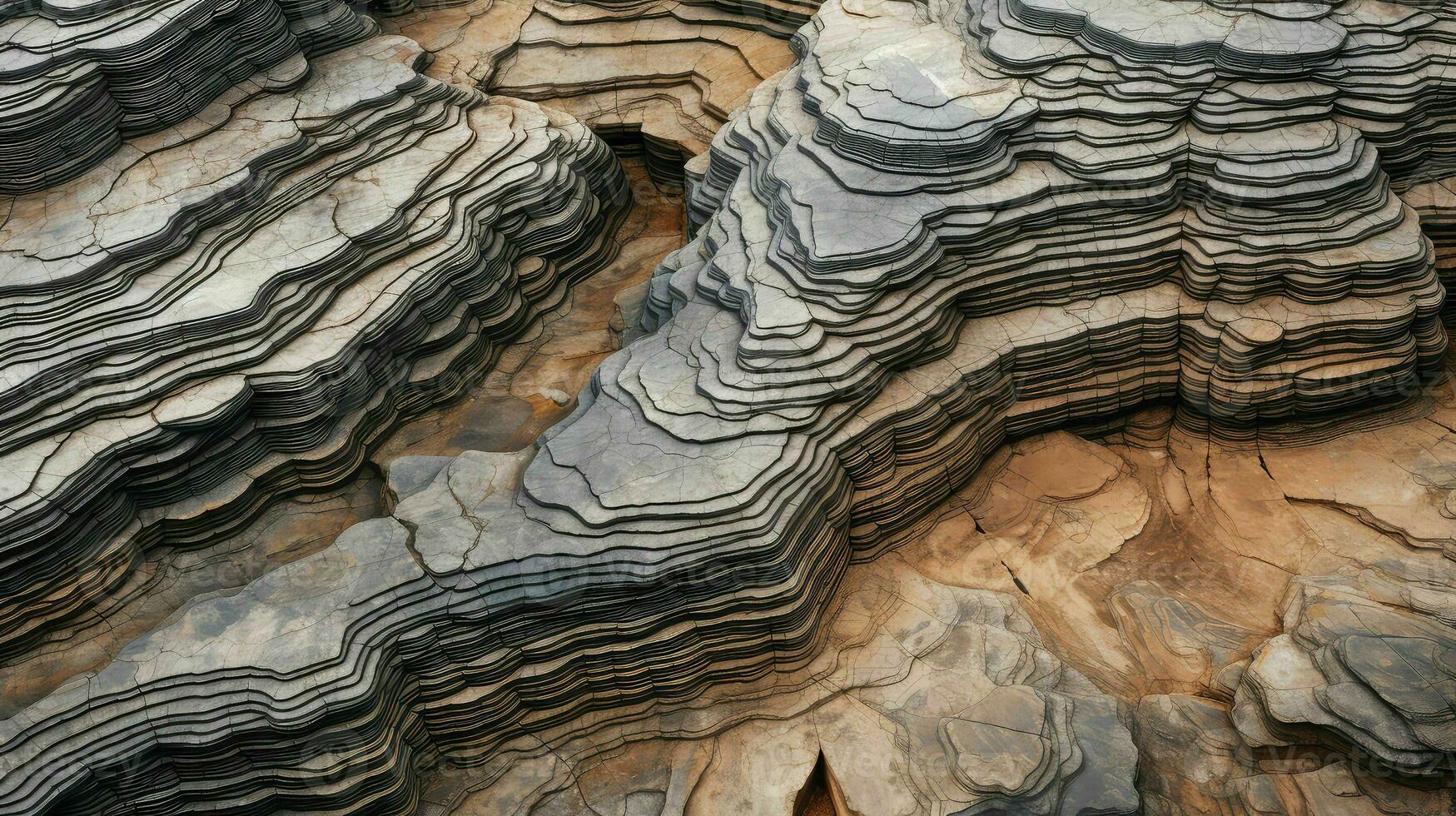 ai generiert Formation seziert Plateau Landschaft foto