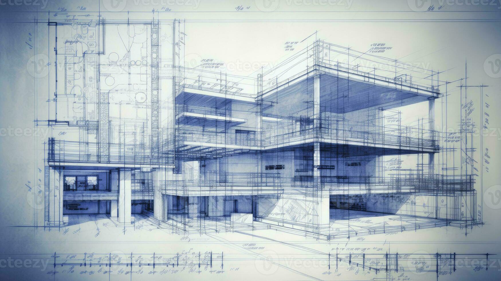 ai generiert die Architektur Modell- Entwurf foto