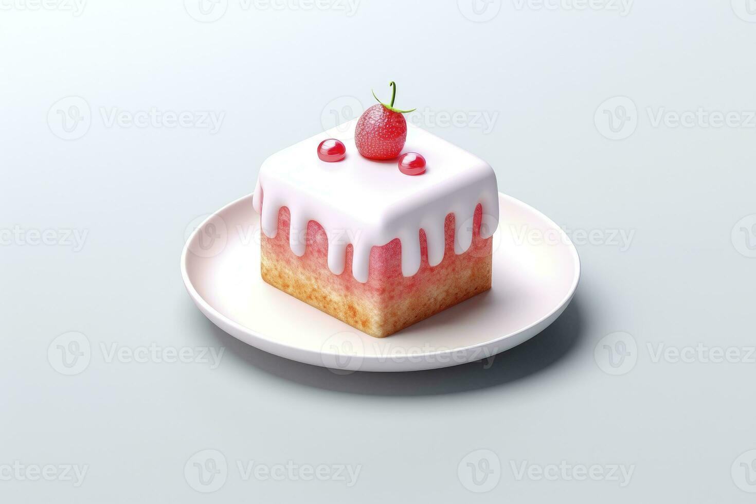 ai generiert köstlich Kuchen mit Beeren auf ein Weiß Hintergrund foto