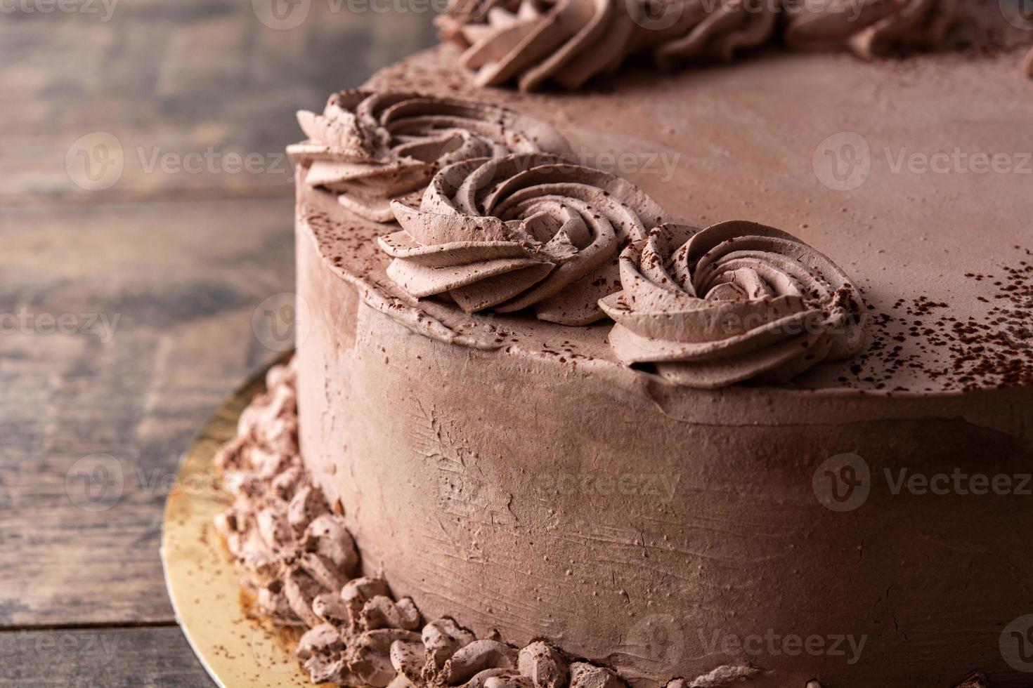 Stück Schokoladentrüffelkuchen foto