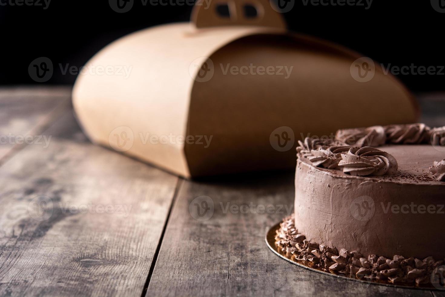 Stück Schokoladentrüffelkuchen foto