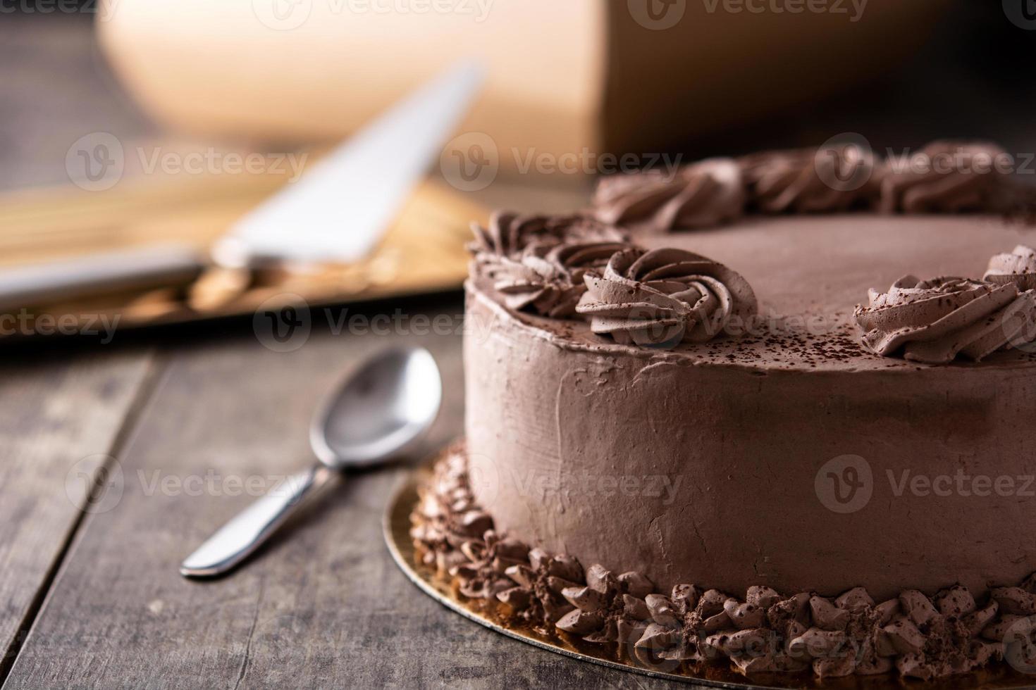 Stück Schokoladentrüffelkuchen foto