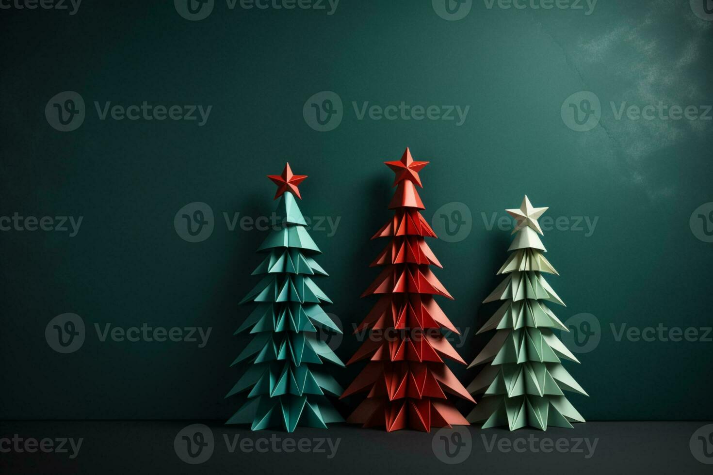 ai generiert Weihnachten Baum im Papier Stil auf Weiß Hintergrund foto