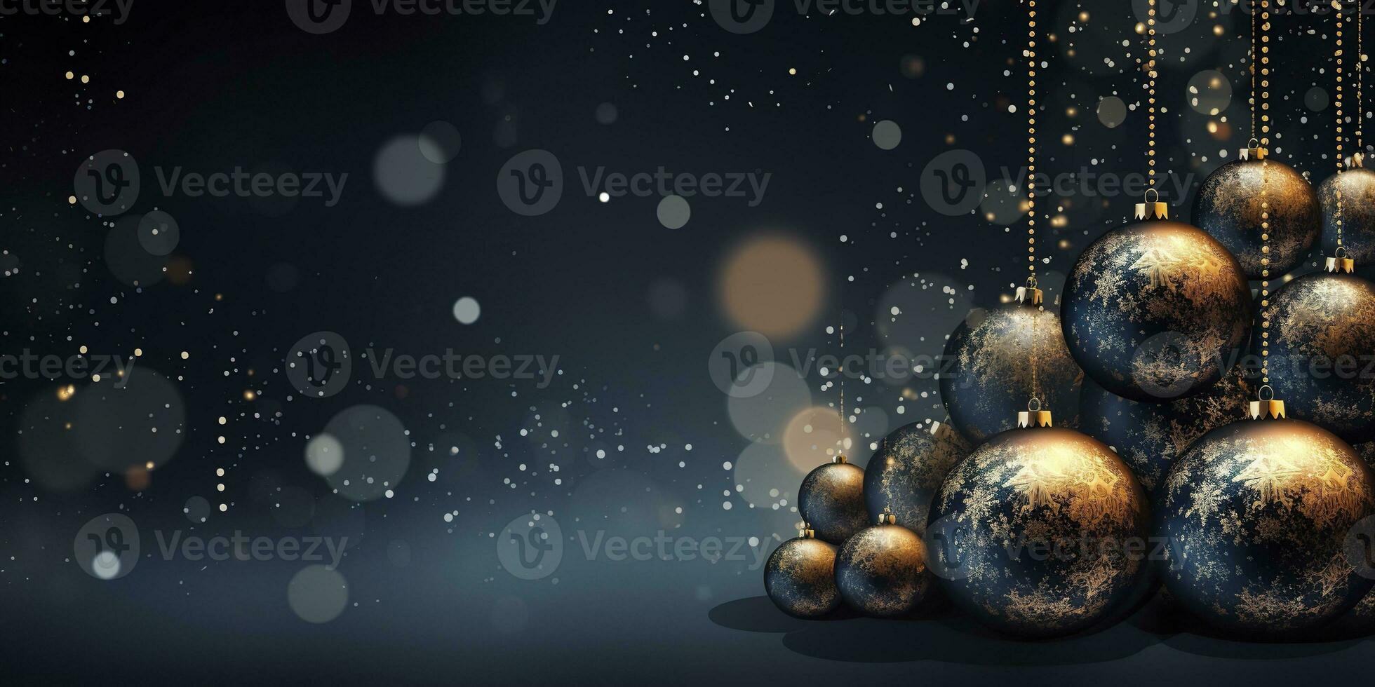 ai generiert Innen- Weihnachten Ball Dekoration und Bokeh Hintergrund. ai generiert foto