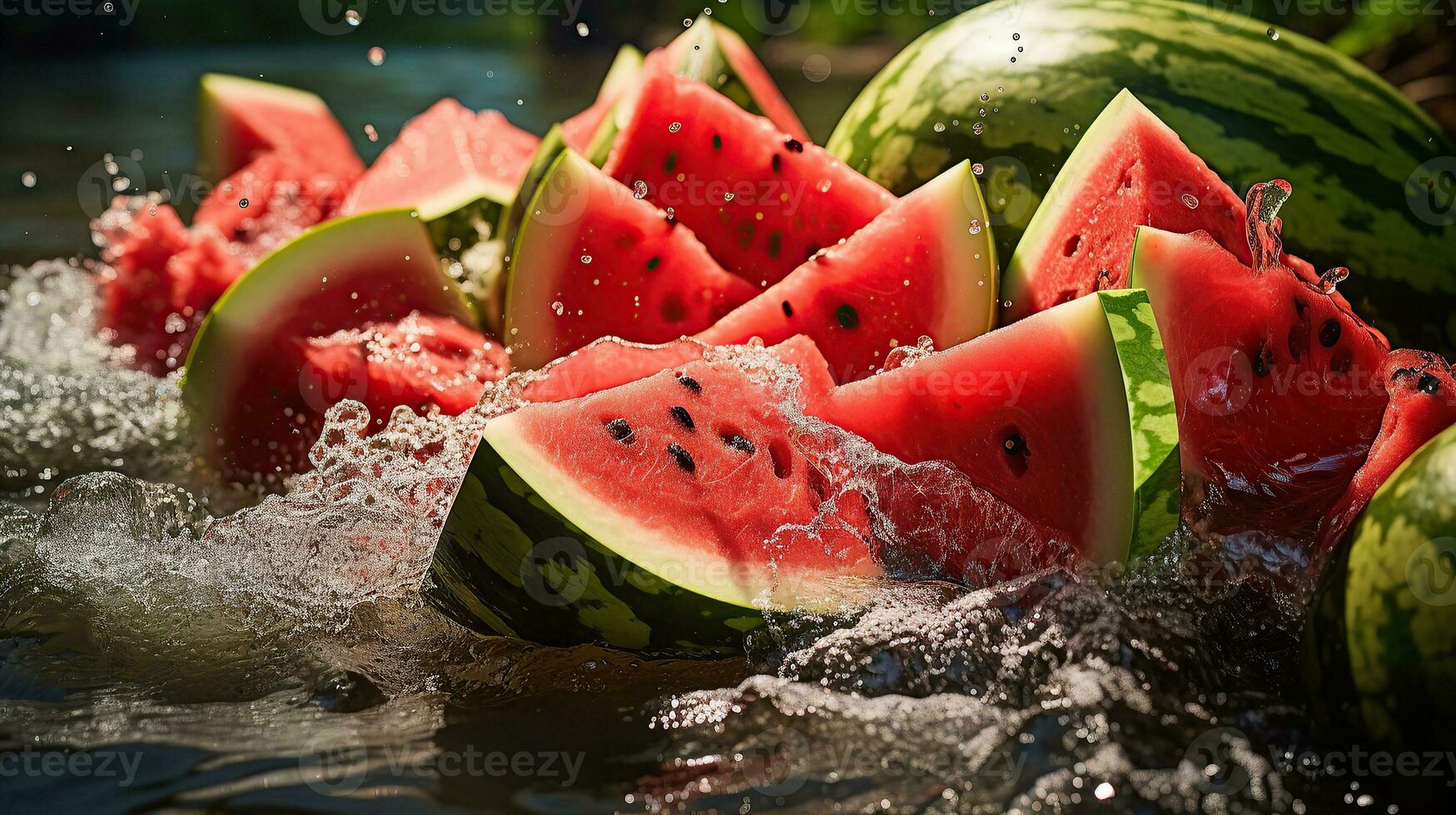 Wassermelone auf Wasser foto