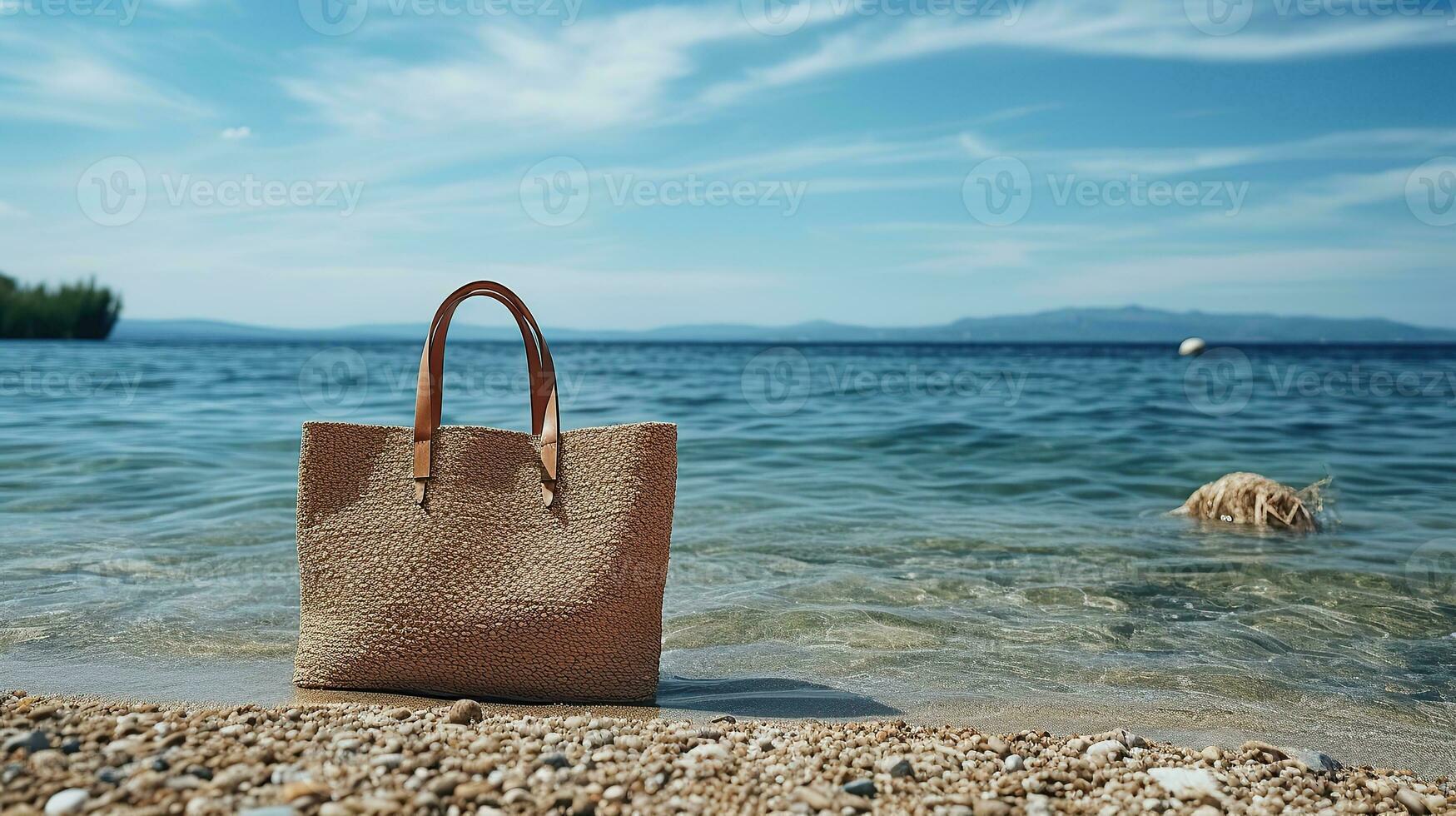 ein Lager Foto von ein leer Sommer- Tasche Attrappe, Lehrmodell, Simulation