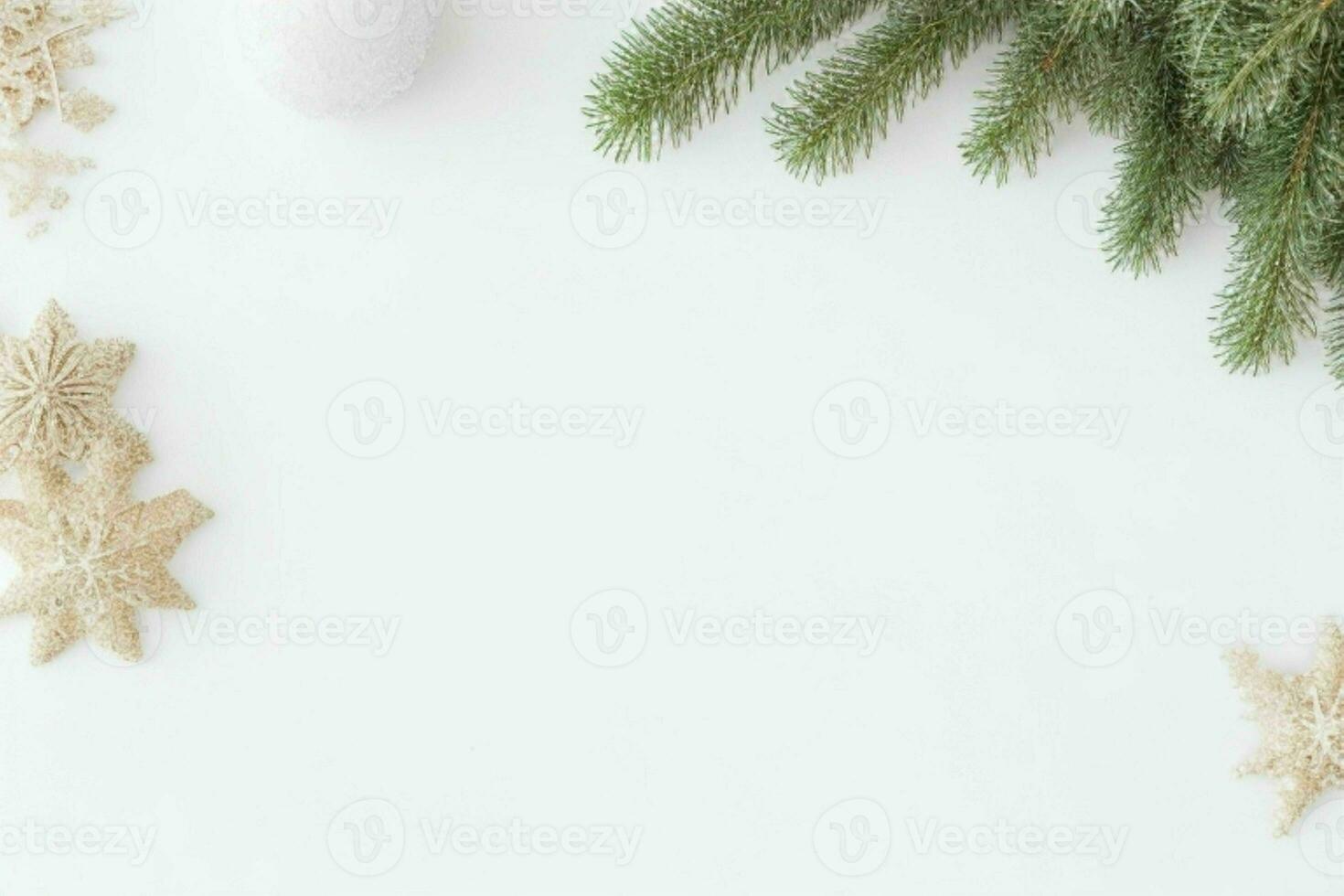 ai generiert Weiß Hintergrund. fröhlich Weihnachten und Neu Jahr Banner mit Kopieren Raum. Profi Foto