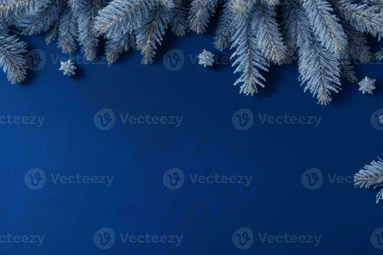 ai generiert Blau Hintergrund. fröhlich Weihnachten und Neu Jahr Banner mit Kopieren Raum. Profi Foto