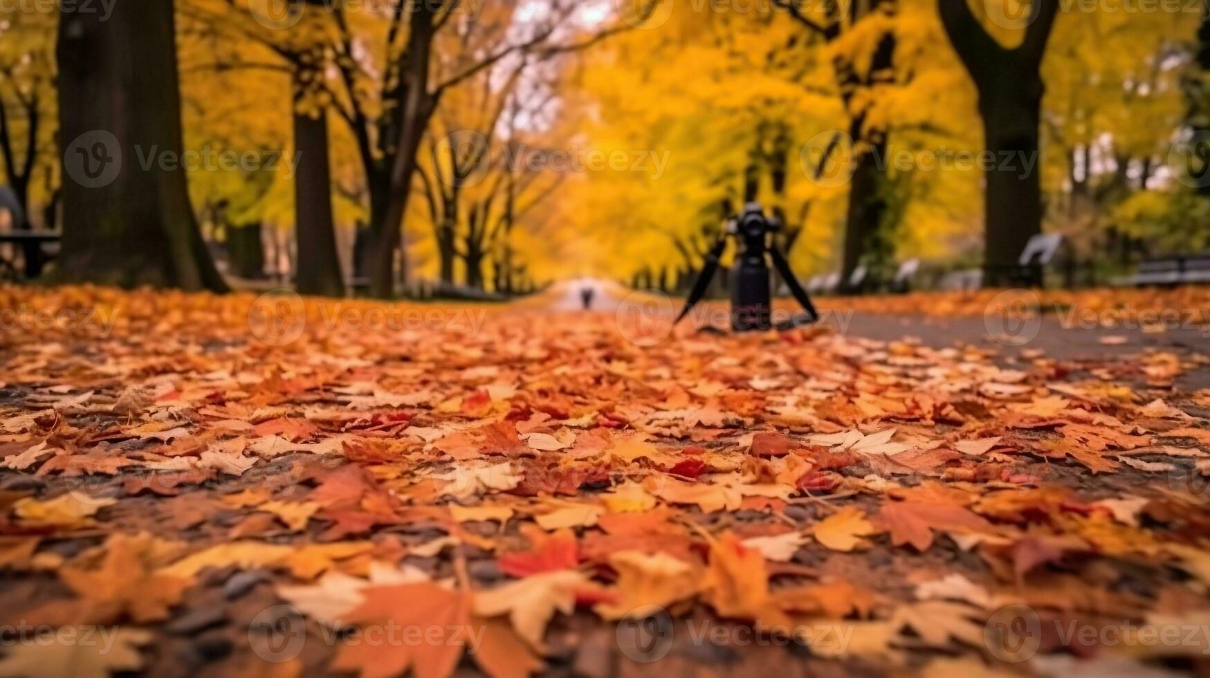 ai generiert schön Herbst Landschaft mit generativ ai foto