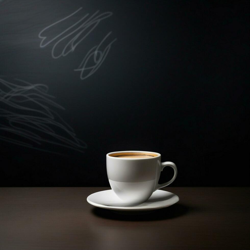 ai generiert ein Tasse von Kaffee Nächster zu ein Notizbuch Büro Hintergrund. ai generativ foto
