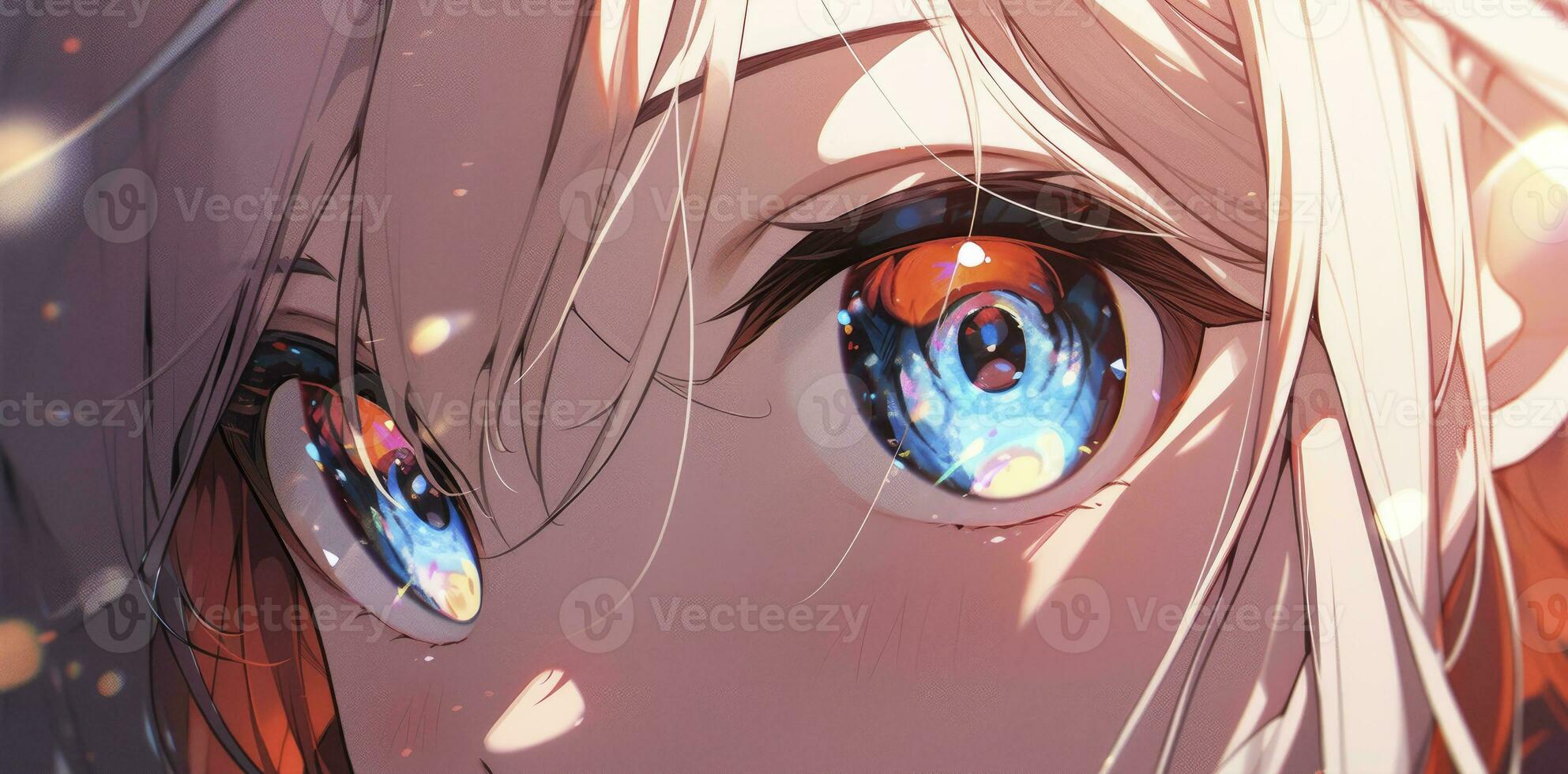 ai generiert Anime Mädchen Augen Tapeten foto
