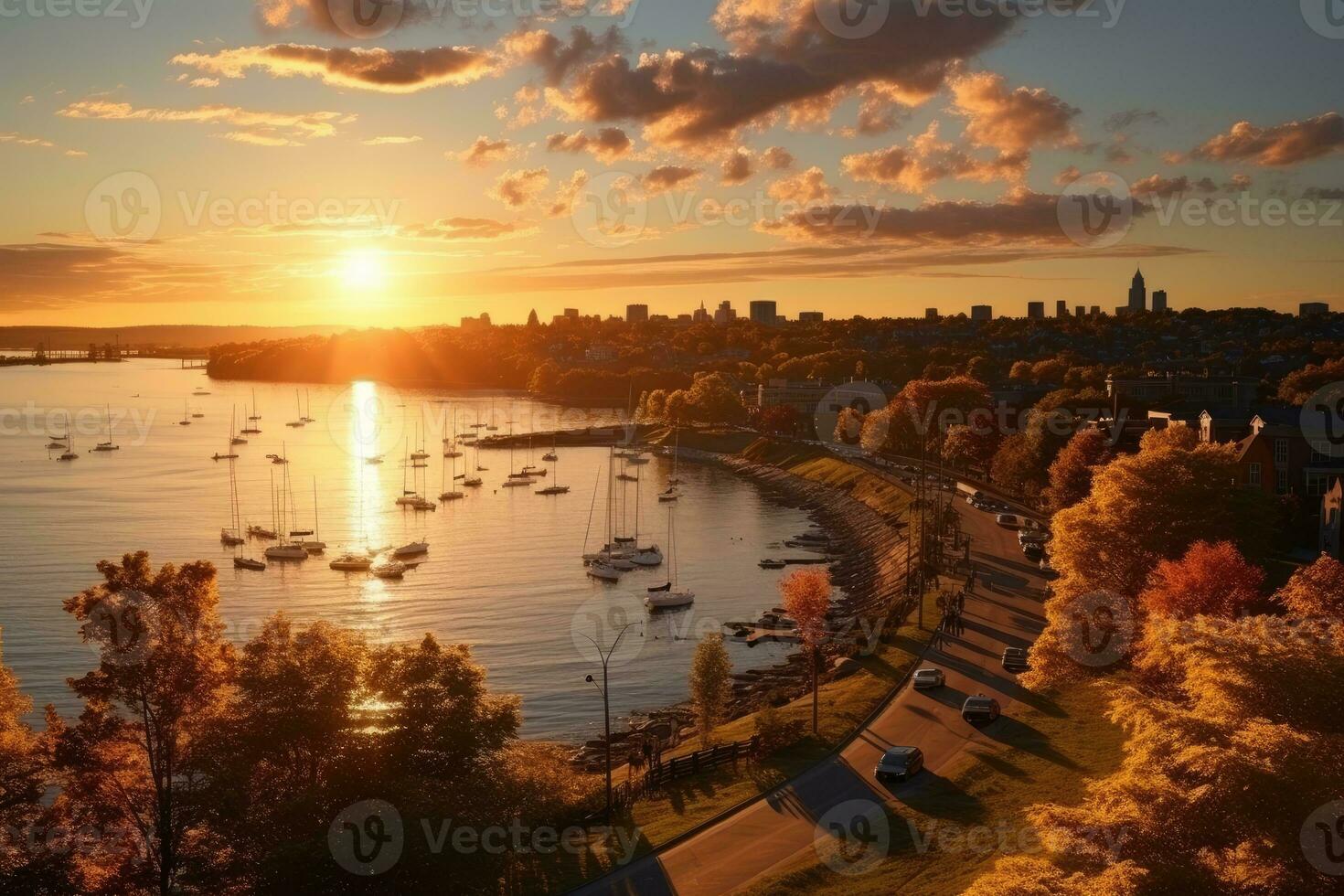 ai generiert das Atmosphäre wann das Sonne setzt auf das Horizont Fachmann Fotografie foto