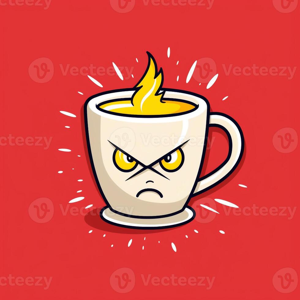 ai generiert ein Comic Kaffeetasse Logo. generativ ai foto