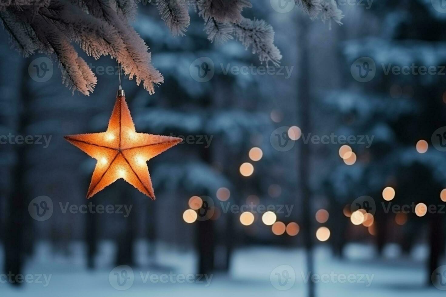 ai generiert schließen oben von dekorativ Weihnachten Baum foto