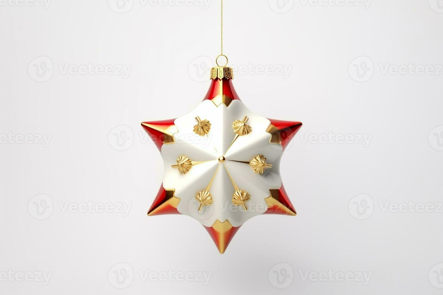 ai generiert Star Weihnachten Ornament auf Weiß Hintergrund foto