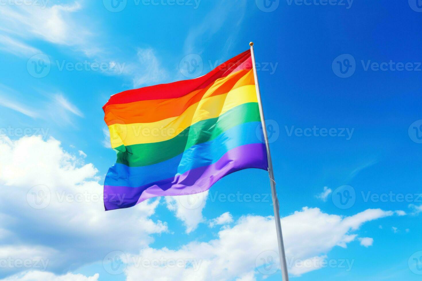 ai generiert majestätisch lgbt Flagge auf Himmel. generieren ai foto