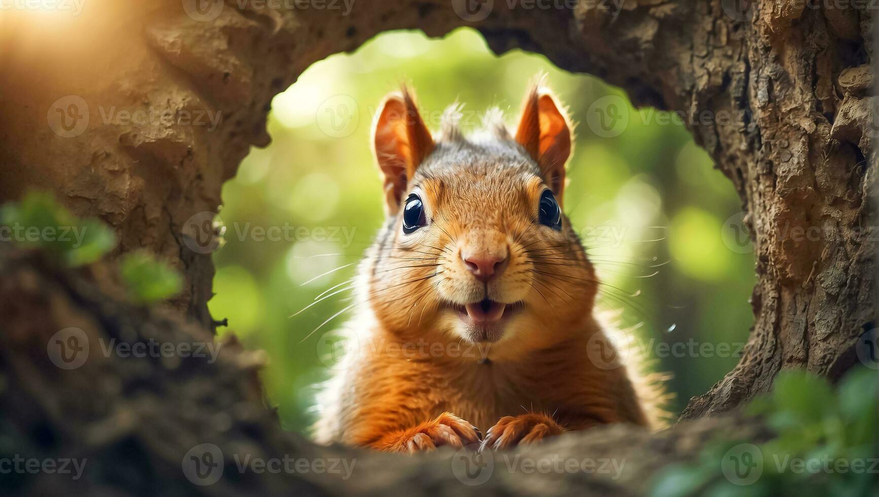 ai generiert süß komisch Eichhörnchen schließen oben foto