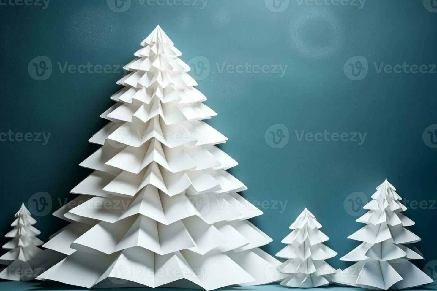 ai generiert Weihnachten Baum gemacht mit Karte Papier foto