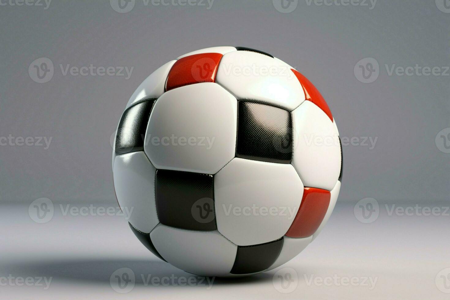ai generiert Fußball Ball präsentiert gegen ein Licht Hintergrund Erfassen das Geist von das Sport ai generiert foto