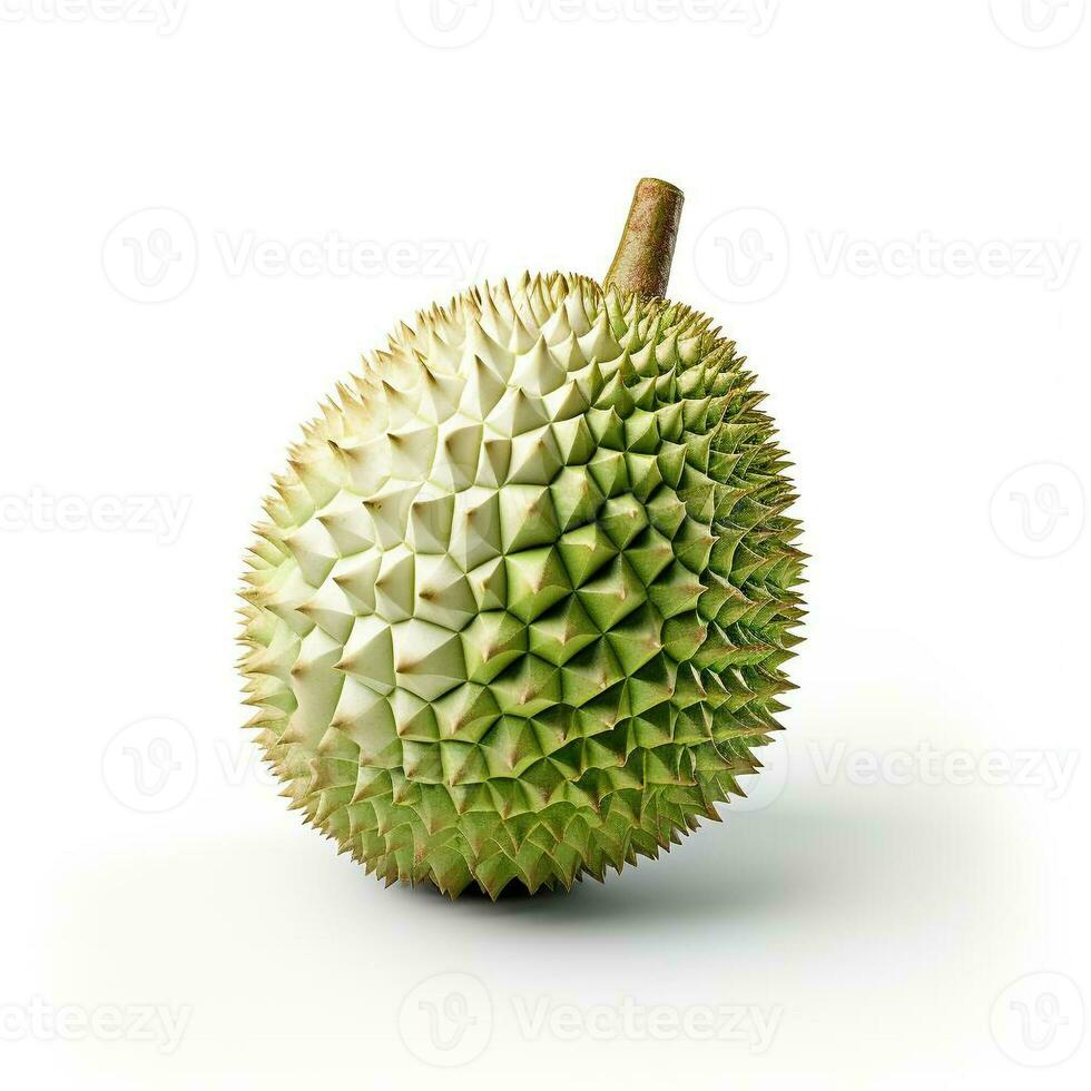 ai generiert Nahansicht Foto von Durian Obst auf ein isoliert Hintergrund