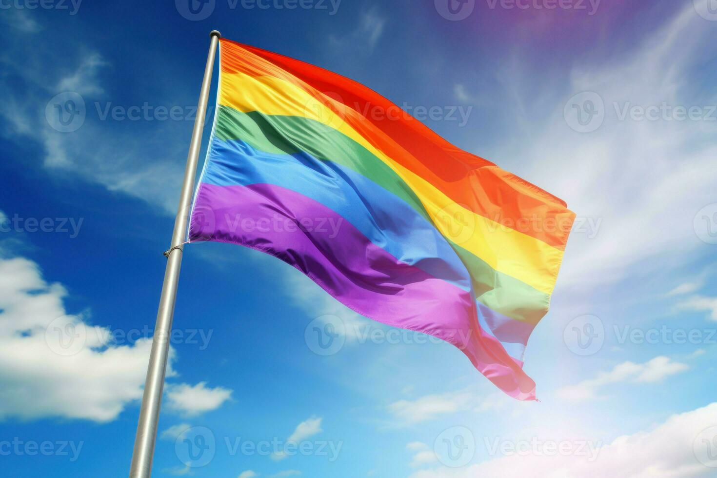 ai generiert erhebend lgbt Flagge auf Himmel. generieren ai foto