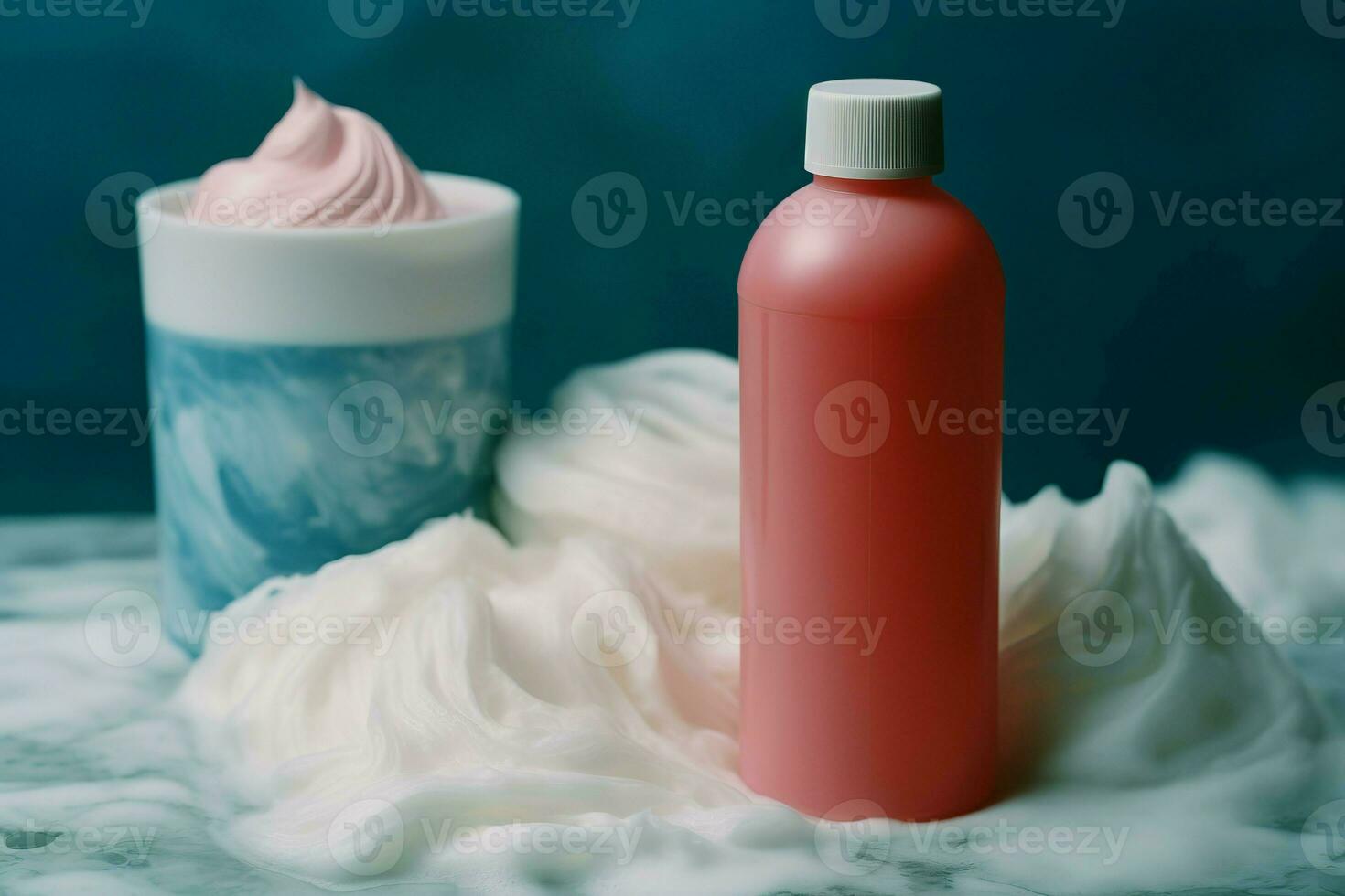 ai generiert Produkt Foto von Shampoo Schaum Flasche natürlich. generieren ai