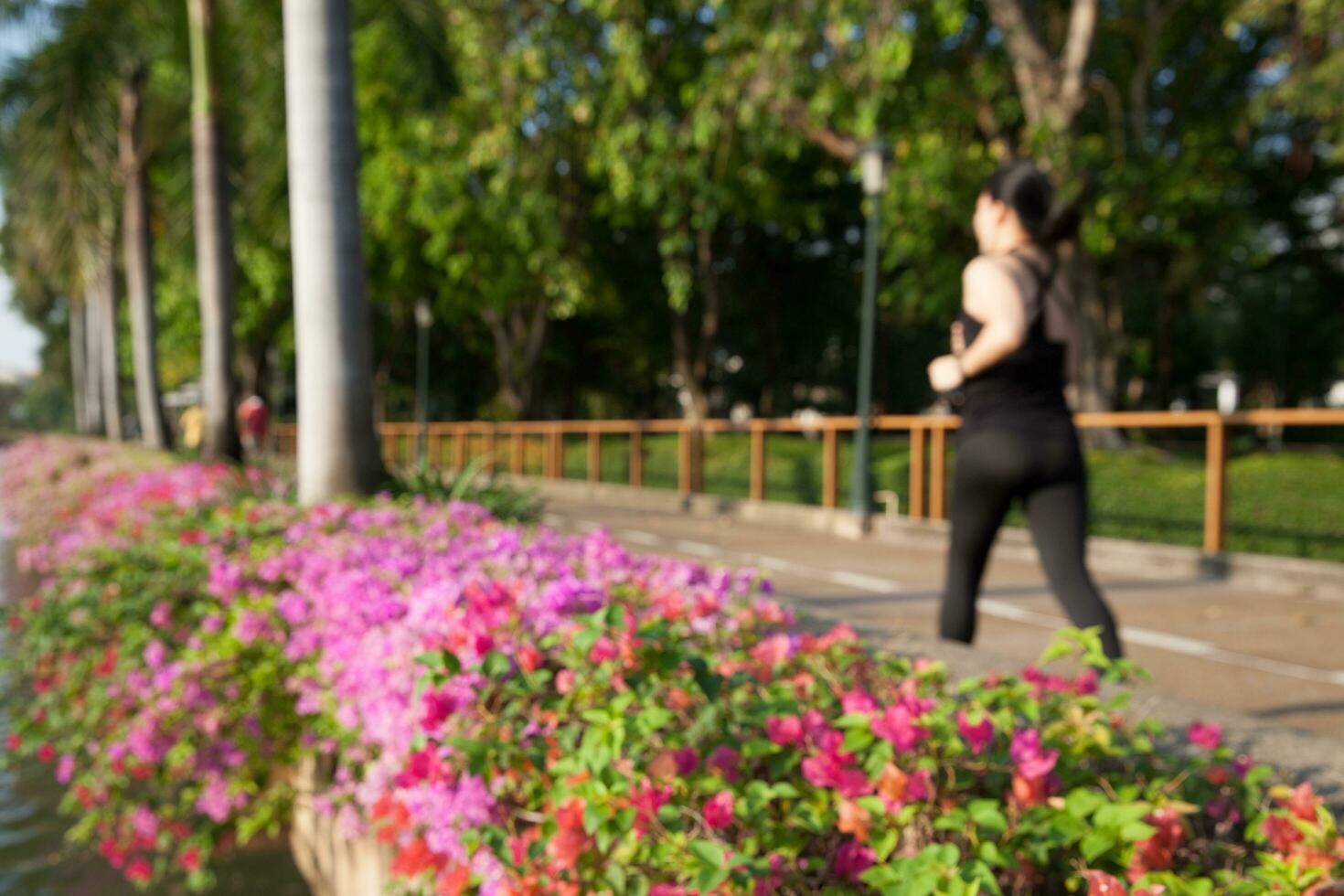 Menschen Joggen im im Park foto