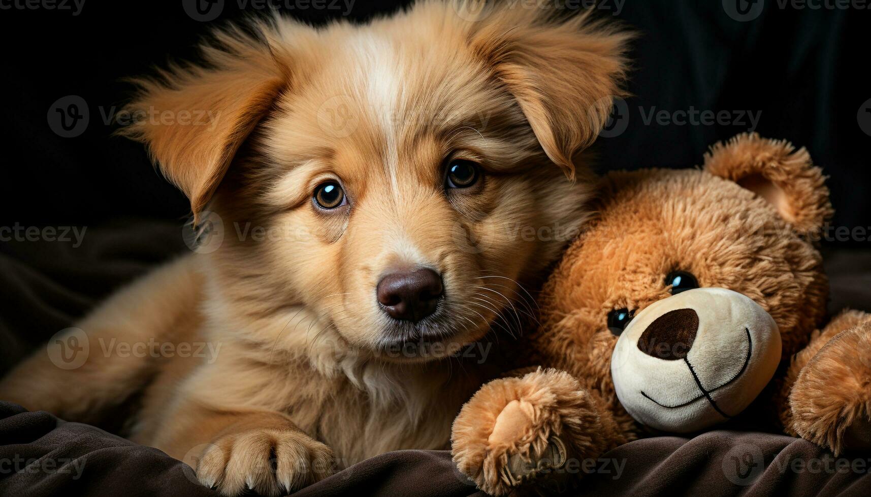 ai generiert süß Hündchen Sitzung, suchen beim Kamera, flauschige Fell, reinrassig Hund generiert durch ai foto