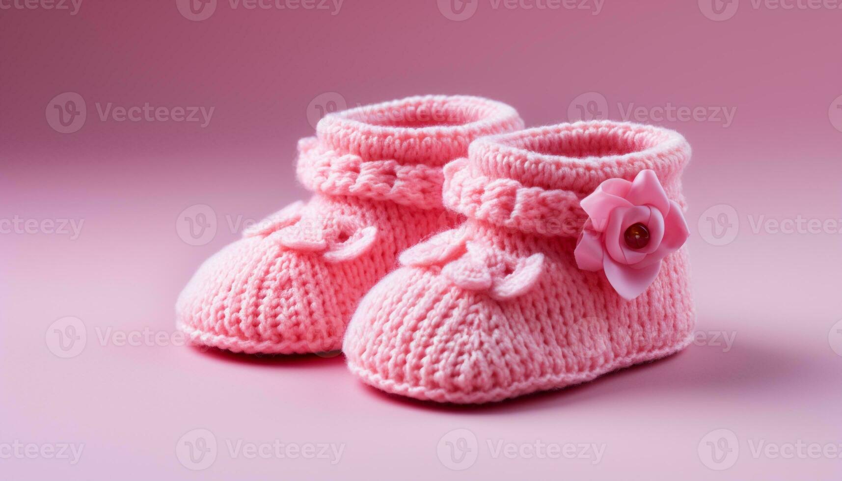 ai generiert süß Baby Booties im Rosa, ein perfekt Geschenk generiert durch ai foto