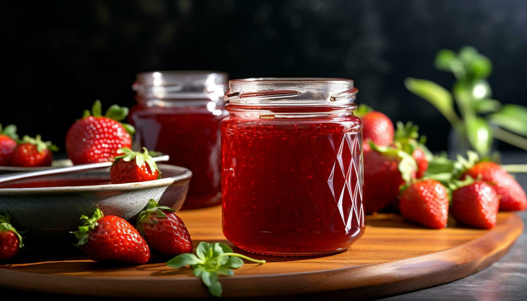 ai generiert Frische von Sommer- Beeren auf ein rustikal hölzern Tabelle generiert durch ai foto