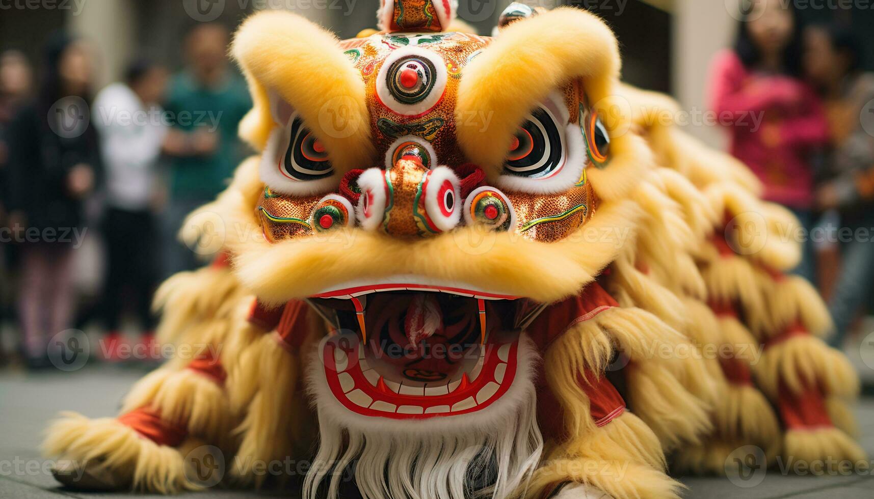 ai generiert Chinesisch Kultur feiert mit bunt Drachen Kostüme generiert durch ai foto