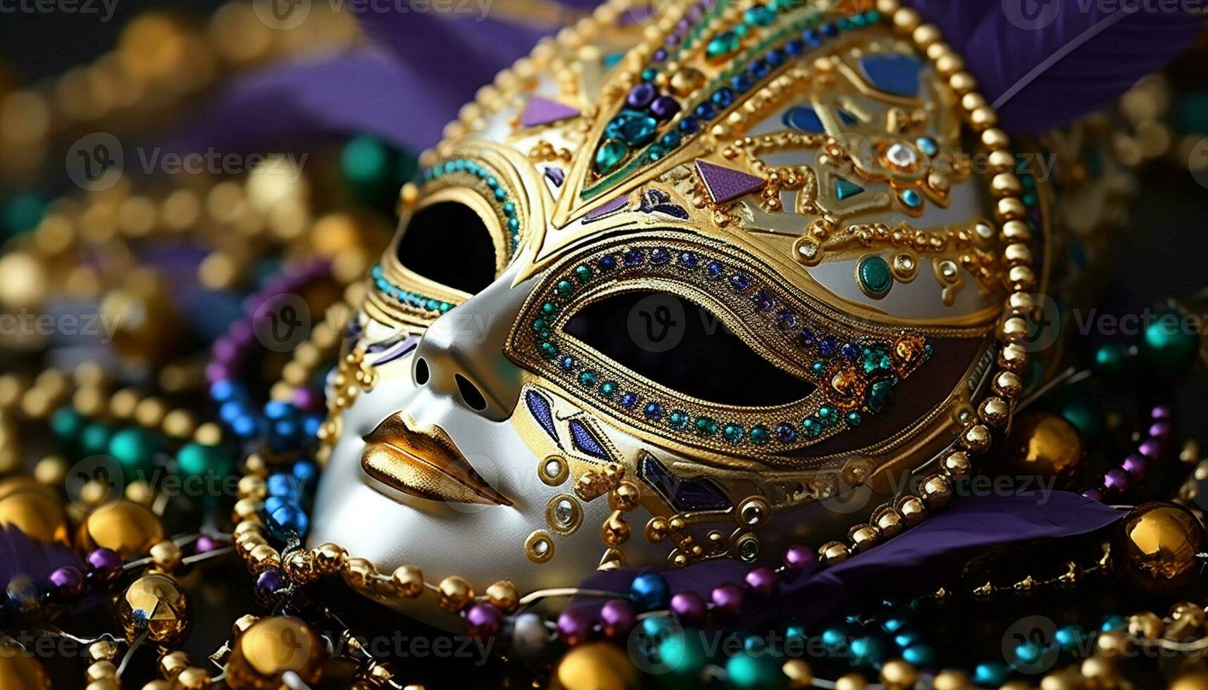 ai generiert bunt Masken und Kostüme beim Karneval gras Parade generiert durch ai foto